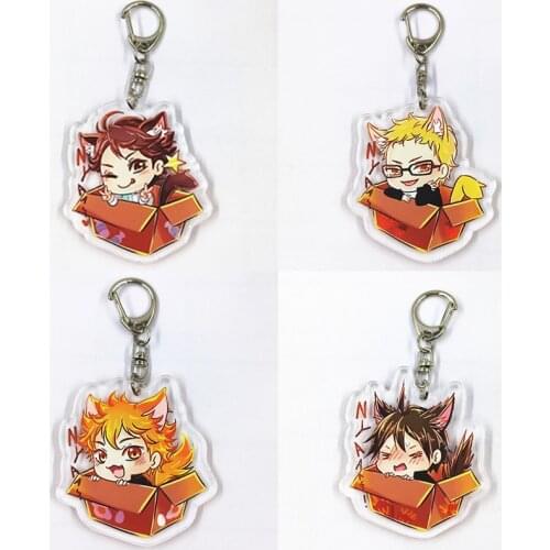 1pc Cool Japan Anime Haikyuu Kageyama Hinata Kenma Kozume Acrylic Figure Keychain Decor Bag Pendant Collection Model Toys Gift