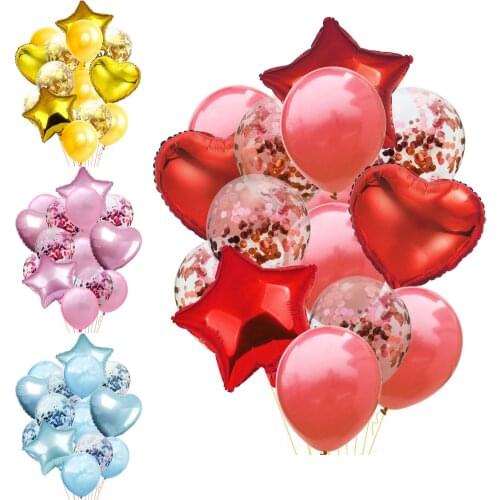 14pcs/Set 12inch Confetti Latex Balloon 18inch Love Balloons Baby Shower Wedding Decoration Happy Birthday Party Festival Decor
