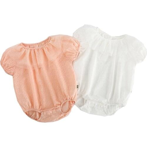 Summer Baby Girls Bodysuit Short Sleeve Soft Cool Embroidery Princess Girls Overalls 0-24m Dropship Girl Baby Clothes Princess