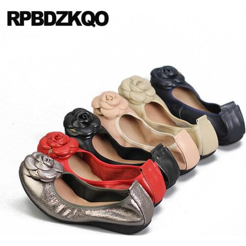 Soft Ballet Flats Women 11 China Casual Slip On Shoes Blue Ladies Silver Large Size Floral Roll Up Ballerina Flower Chinese 10