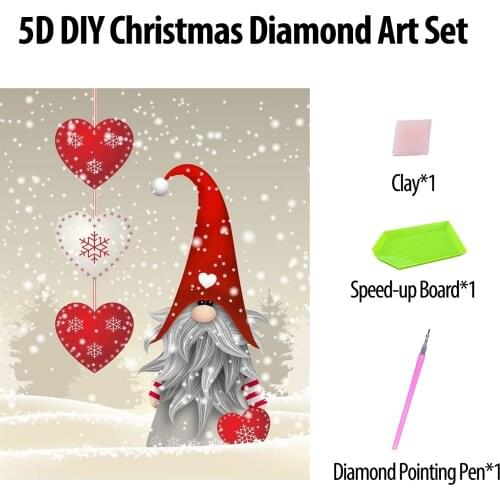 Diamond Painting Kit Gnome 5D DIY Christmas Diamond Art Set