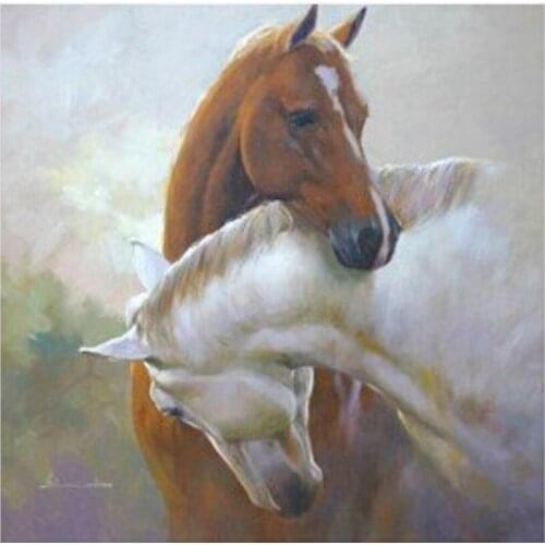Charming hand-made impressionistic high quality oil painting horse