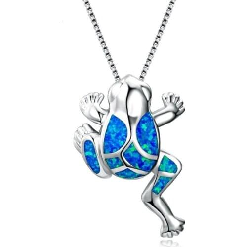 Liemjee Wholesale Cute Frog Opal Necklace Exquisite Fashion Personality Jewelry For Women Feature Namour Charm Gift All Seasons