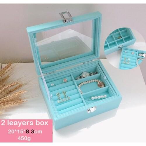 High Quality Luxury Velvet Jewelry Display Box Case for Rings Earrings Bracelets Necklaces or other Ornaments Storage Organizer