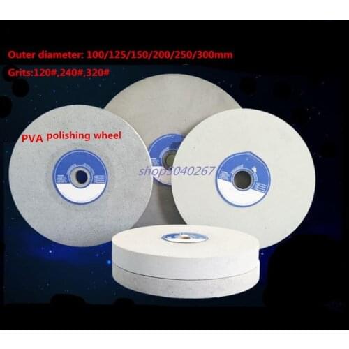 1pc 100/125/150/200/250/300mm PVA parallel polishing wheel sponge Rubber wheel Mirror Buffing Wheels for Stainless steel,jewelry