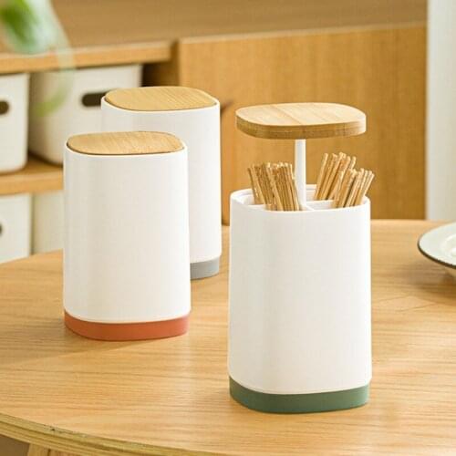 Simple Toothpick Bucket Portable Fashion Push-type Toothpick Holder Automatically Open Up for Home Bedoom Restaurant Use