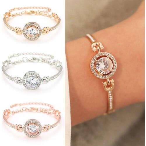 Luxury Shiny Crystal Charm Bracelet Exquisite Classical Cuff Crystal Bracelets for Women Girl Gift Fashion Bangles Jewelry Parts