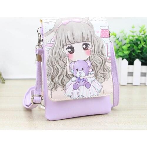 Sweet Lovely Women Girls PU Leather Mini Phone Coin Crossbody Bags Cartoon Shoulder Bag Gift For Chlidren Popular FA$1 Women bag