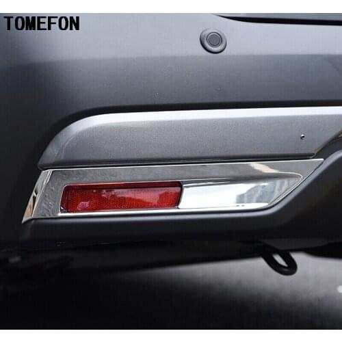 TOMEFON For Nissan Kicks 2016 2017 ABS Chrome Rear Fog Light Lamp Cover Trim Bezel Frame Styling Garnish 2pcs