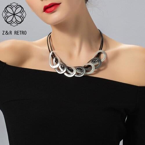 Trend Neck Chokers Geometric Collar Necklace Chains Jewelry for Women Suspension Vintage Korean Decorative Pendants Accessories