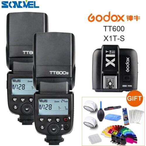 2x Godox TT600S GN60 2.4G Camera Flash Speedlite +X1T-S Transmitter for Sony Camera A7 A7S A7R A7 II A6000 A58 A99