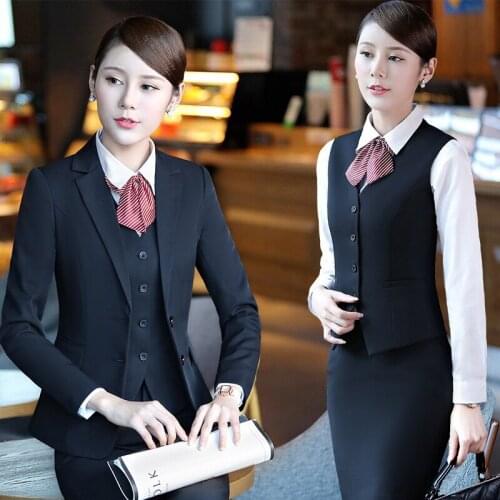 Womens suit autumn and winter new professional womens suit fashion dress OL white collar business 2 piece set women