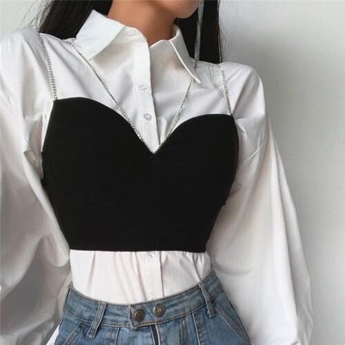 Sexy Diamond Women Crop Top Strap Camis Spaghetti Bodycon Sexy Zipper 2021 Summer Clothes Skinny Camisole Party Club Tops