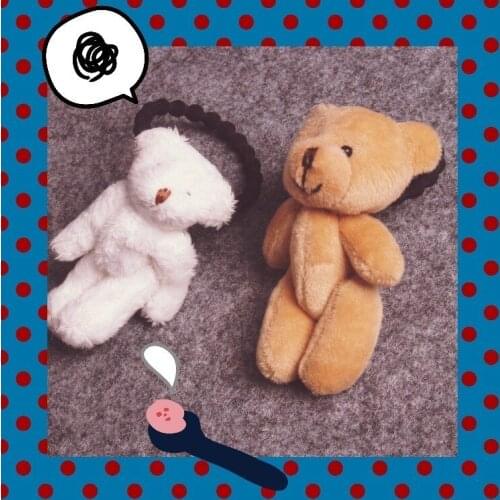 1PC New White Bear Children Hair Ropes Cute Elastic Rubber Hair Band Girls Hair Accessories Baby Headwear Kids Headdress