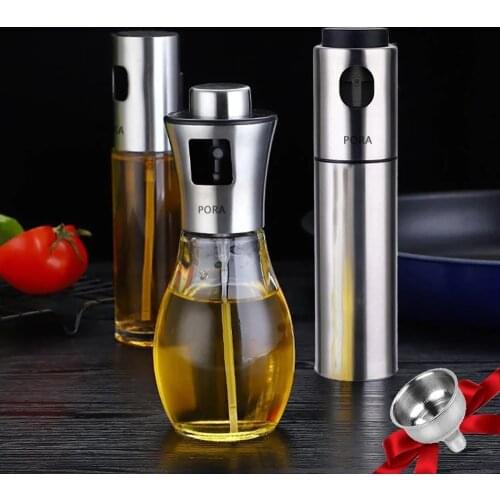 100/200ml Olive Oil Spray Bottle Glass for Seasoning Kitchen Baking Cooking BBQ Soy Sauce Sprayer Kitchen Tools Oil Dispenser