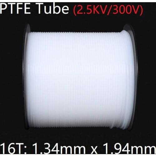 16T 1.34mm x 1.94mm PTFE Tube F46 Insulated Capillary Heat Protector Transmit Hose Rigid Temperature Corrosion Resistance 300V