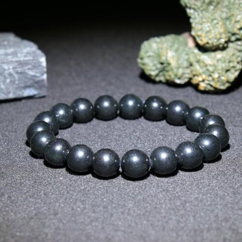 2pcs Natural Russia Shungite Stone Round Loose Beads 8 10 MM Pick Size Jewelry Schungite Shungite Bracelet Round Beads