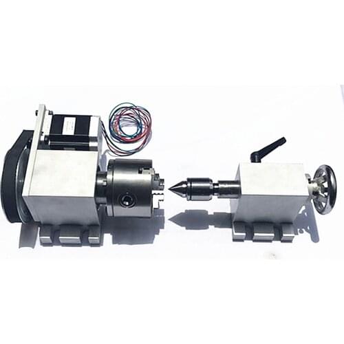 80 Chuck Engraving Machine Rotary Axis Thimble Tailstock Fourth Axis A Axis Cnc Indexing Head Three-Dimensional Engraving