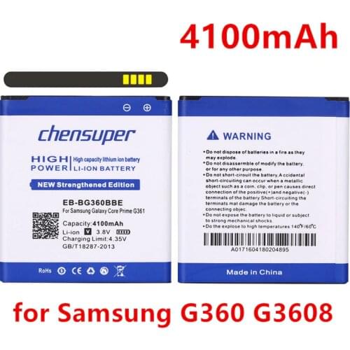 4100mAh EB-BG360BBE EB-BG360CBC Battery for Samsung Galaxy Core Prime G360 G3606 G3608 G3609 G361F G360H/F LTE SM-G3606 G361H