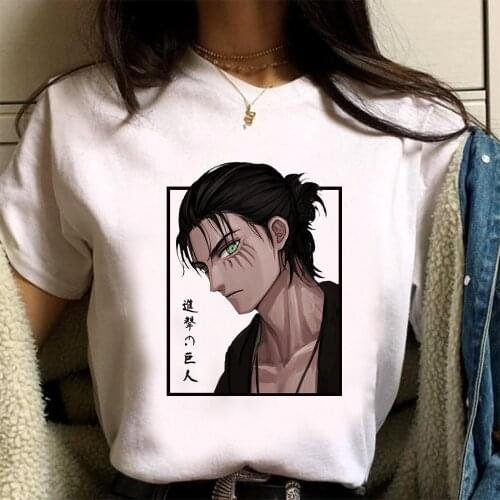 Anime Attack on Titan T Shirt Titans Attack Eren Yeager Print T-shirt Japanese Style Hip Hop Streetwear Harajuku Fashion Tops