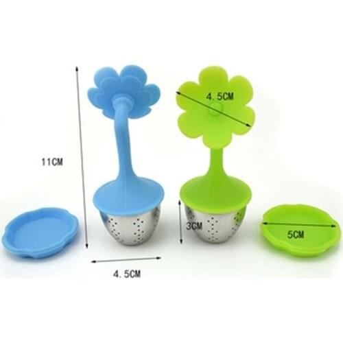 Filter Silicone And 304 stainless steel Material Flower Leaf Shape Durable High Quality 100% Brand New Kitchen Accessories KK226