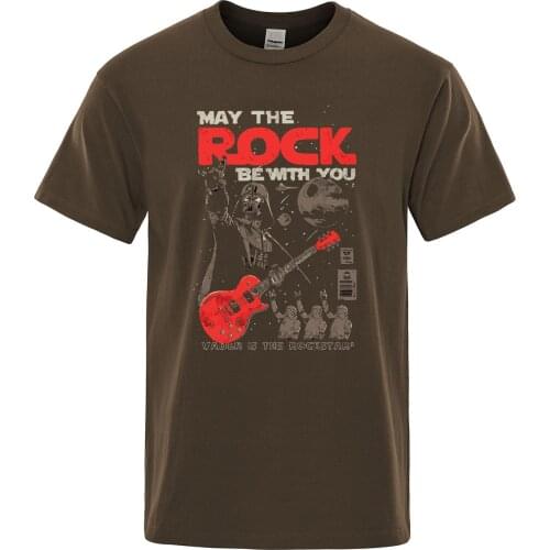 May the Rock Be With You Print T-shirt Hip Hop Men T Shirt Fashion 2020 Summer Cotton High Quality Raglan Mens Tops