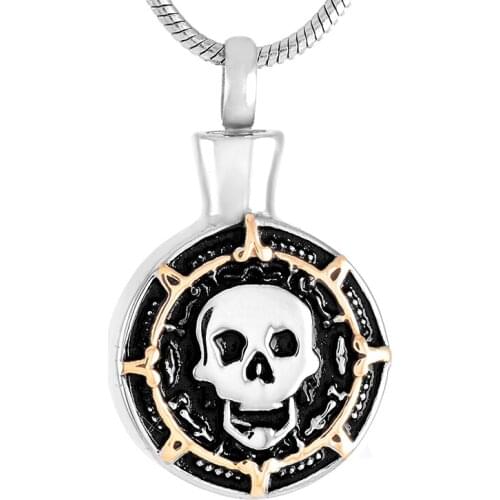 IJD9543 Punk Skeleton Cremation Jewelry Urn Necklace for Ash Stainless Steel Hot Selling New Design