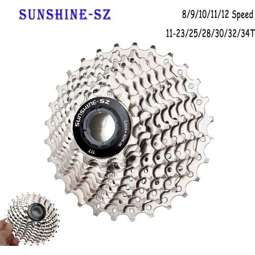 Road Bike 8 9 10 11 12 Speed Cassette 23/25/28/30/32/34T Mountain Bicycle Freewheel 9v 10v 11v Bike Sprocket for SHIMANO SRAM