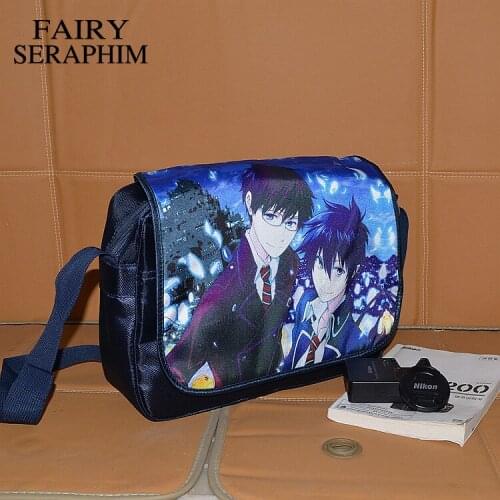FAIRY SERAPHIM Clutch Bolsa Hot Selling Japanese Cartoon Style Bags Teenagers School Bag Blue Anime Exorcist Messenger