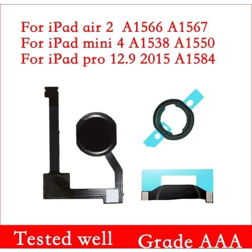 1pcs Home Button with Flex Cable For iPad 2017 2018 2019 2020 mini 3 mini 4 Air 2 pro 9.7 pro 10.5 Home button Flex Assembly