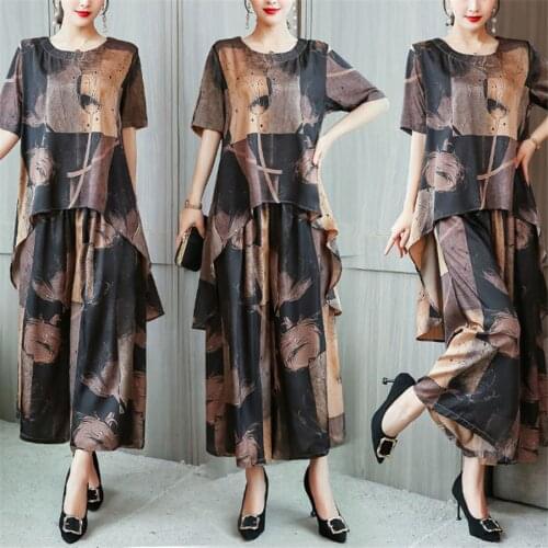 Middle Aged 2 Piece Set Women Matching Sets Womens Summer Suit Wholesale Clothing Survetement Femme Womens Tracksuits