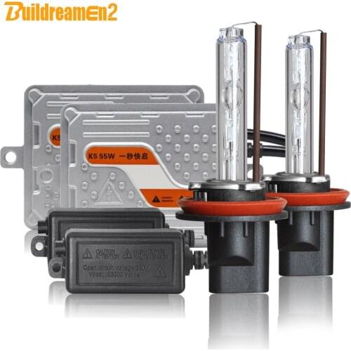 Buildreamen2 H1 H7 H11 AC Xenon HID KIT Ballast Bulb Fast Start 55W H3 H8 9012 9005 9006 3000K-8000K 12V Car Headlight Fog Light