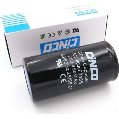 500-600uF 250-450V AC Appliance Motor Start Run Capacitor CD60 Air Compressor Capacitors Heavy Duty Electric Motor Starting