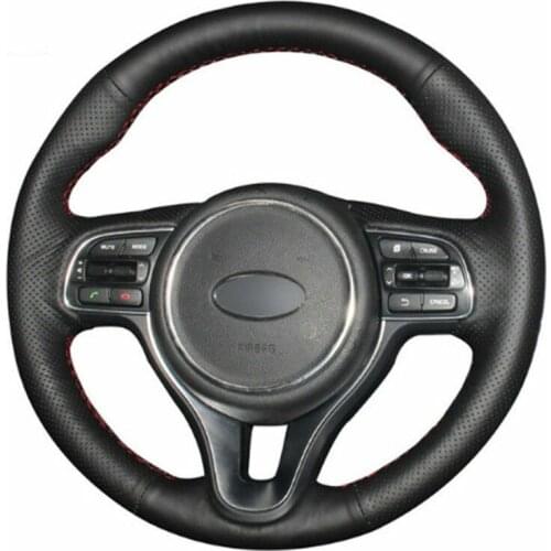 For Kia K5 2016-2017 Sportage 4 KX5 2016-2017 Top Leather Steering Wheel Hand-stitch on Wrap Cover