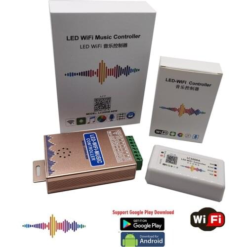 LC1000A LC2000B WIFI SPI Music Spectrum Controller for LED Digital Pixel Strip 1024-2048 Pixels LED Screen Controller with Built