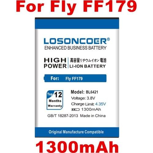 LOSONCOER 1300mAh BL6421 Battery For Fly FF179 BL6421 Phone Battery +Tracking Number
