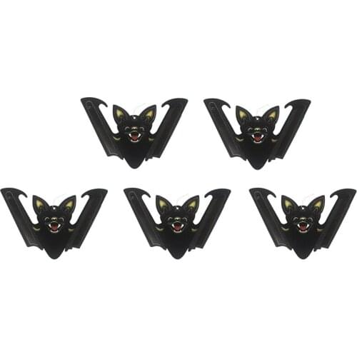 LUDA 5 Pieces Of Halloween Paper Bat Pendant Props Halloween Decoration Holiday Party Bar Haunted House Decoration