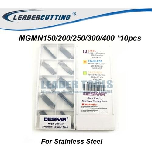 MGMN 150-G/200-G/250-M/ MGMN300-M/ MGMN400-M LDA *10pcs DESKAR Grooving carbide insert for MGEHR/MGIVR,MGMN for Stainless Steel
