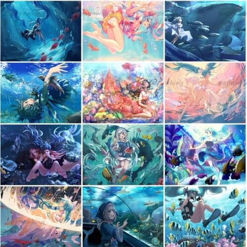 Cartoon Anime Diamond Painting Deep Sea Travel Full Drill Embroidery Cross Stitch Mosaic Rhinestones Kit Girls Home Decor Gifts