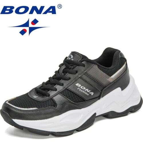 BONA 2021 New Designers Vulcanized Shoes Mens Fashion Summer Air Mesh Breathable Wedges Sneakers Man Leisure Footwear Mansculino