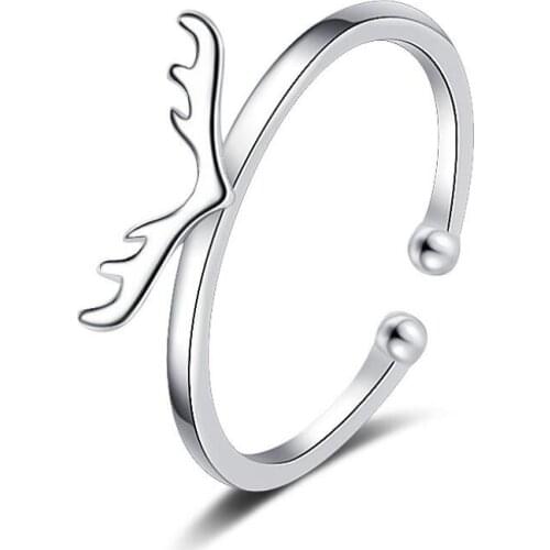 New Hot Antler Sika Deer Elk Rings For Women Christmas Jewelry Statement Party Engagement Wedding Rings SAR5