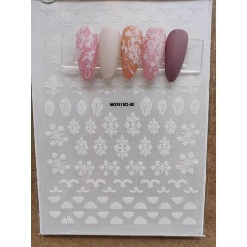 2021 New Arrive High Quality Nail Stickers White Lace Light Traceless Nail Art Water Mark Nail Decals Girls Women Gifts