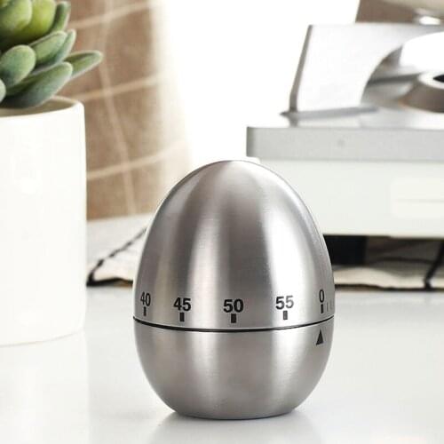 New Kitchen Timer Stainless Steel Cooking Eggs 60 Minutes Mechanical Alarm Clock Baking Cooking Tools Countdown Time Management