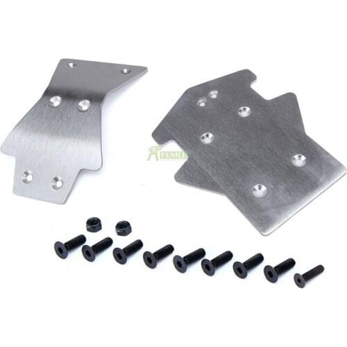 Front & Rear Stainless Bottom Steel Plate Reinforcing Protection Plate Chassis Shield Plate for 1/5 Losi 5ive T Rovan LT KMX2