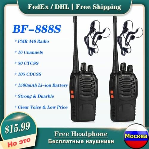 Baofeng BF-888S PMR446 Walkie Talkie Portable Radio Station Transceiver 888S 5W UHF 400-470MHz Ham Handheld Two Way Radio