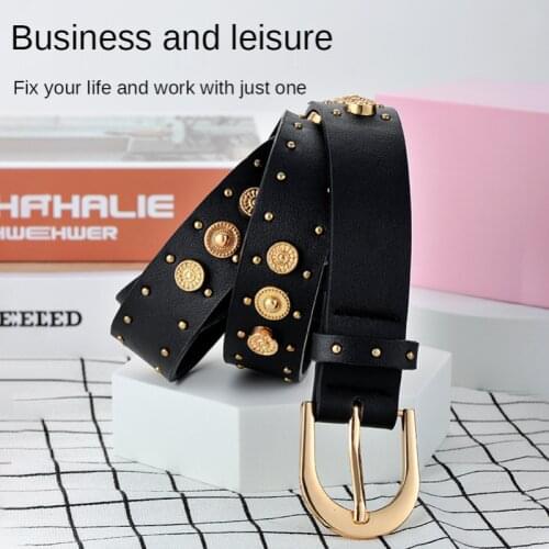 2021new Jeans Womens Belt Hardware Decoration Pin Buckle Casual Youth Streetwear Lady Belts Personality Punk Style Belt Female