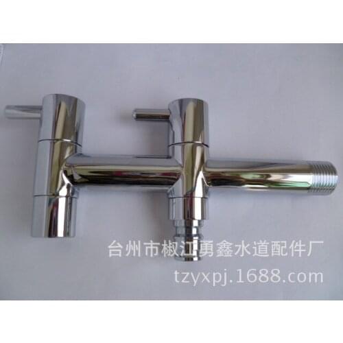 Full copper washing machine faucet double - headed double - use multi - purpose faucet dual - use quick opening small faucet