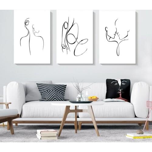 Modern Abstract Canvas Poster Line Woman Wall Art Painting Nordic Posters and Prints Wall Pictures for Living room Home Decor