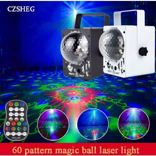 LED Disco Laser Light RGB Projector Party Lights 60 Patterns DJ Magic Ball Laser Party Holiday Christmas Stage Lighting Effect