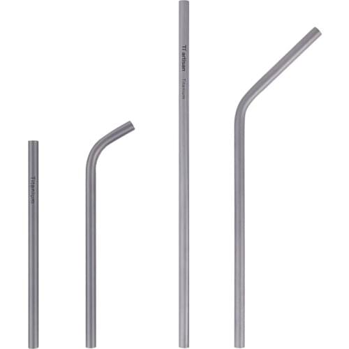 Tiartisan 5 in1outdoor titanium drink straws convenient eco-friendly and reusable straw set